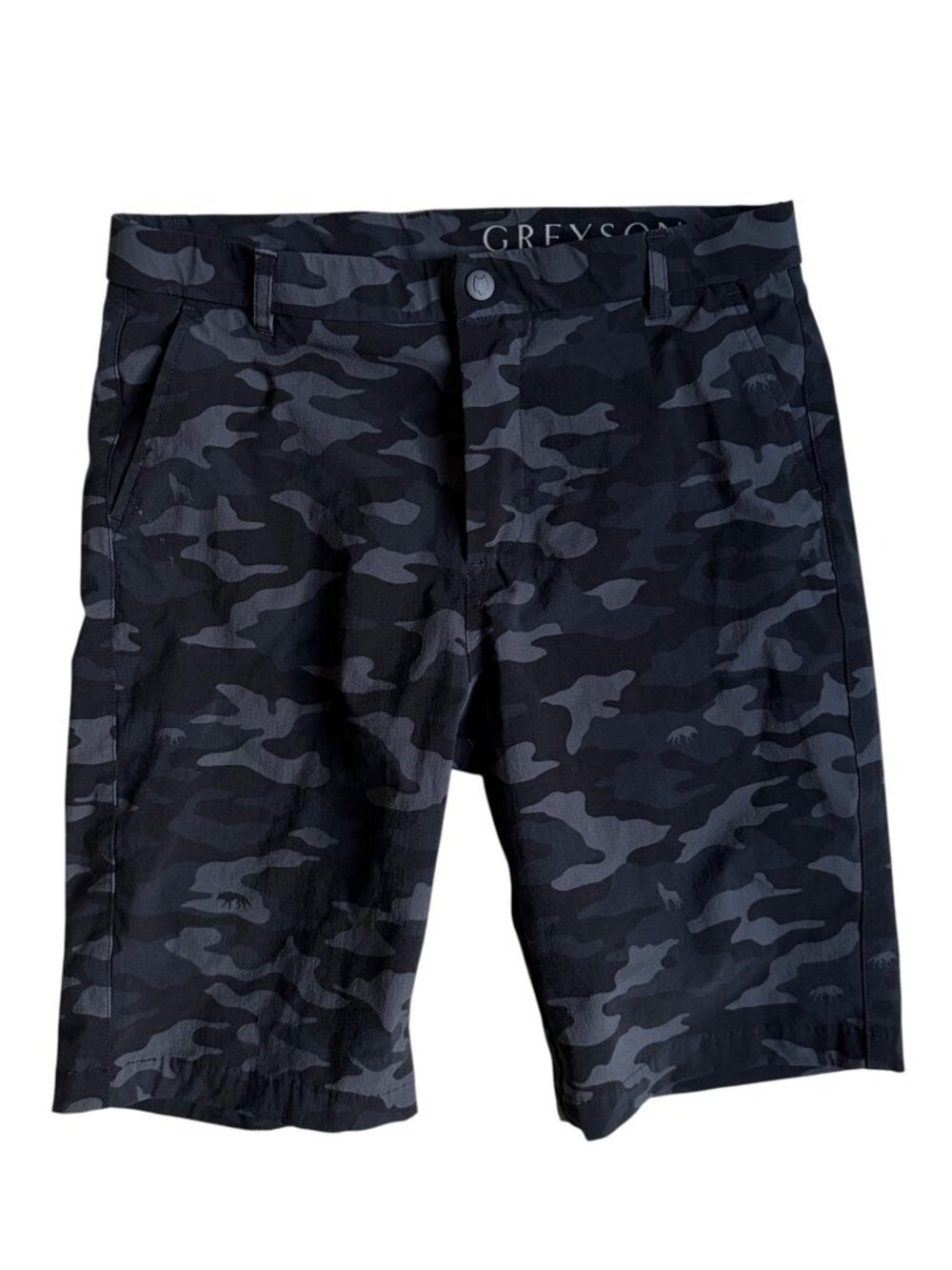 Grayson Boy's Performance Camo Shorts (Black & Grey) - Size 10